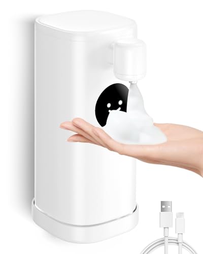 Genialba Dispensador automático de jabón espumoso IPX7, recordatorio de tiempo de lavado de manos,...