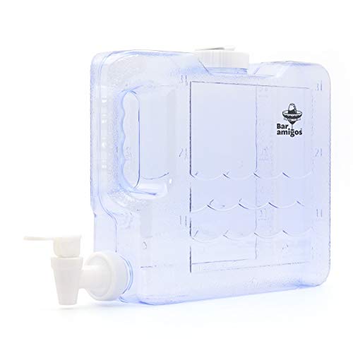 Bar Amigos Nevera Dispensador de agua de plástico PETG de diseño delgado de 3 litros con grifo...