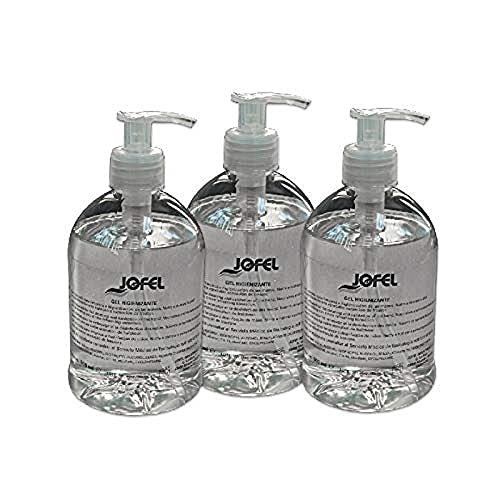 Jofel AT50503 - Gel hidroalcohólico - Pack 3 botellas, 3 x 500 ml