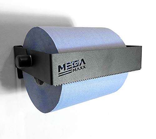 MegaMaxx Tear Away - Soporte para rollo y toallas de papel, dispensador industrial de pared para...