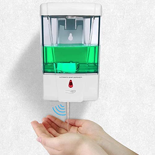 Dispensador de jabón de pared, 700 ml, dispensador de jabón automático con sensor infrarrojo de...