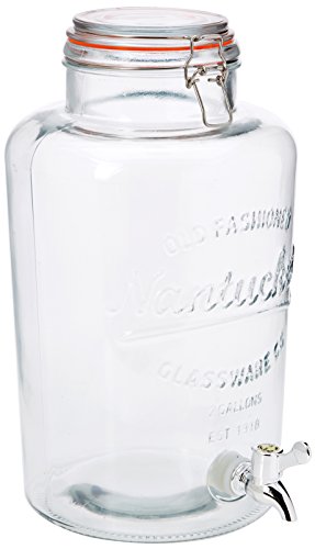 NERTHUS FIH 099 - Dispensador 8 litros, dispensador de bebidas de vidrio con grifo, Cristal, 30.26...