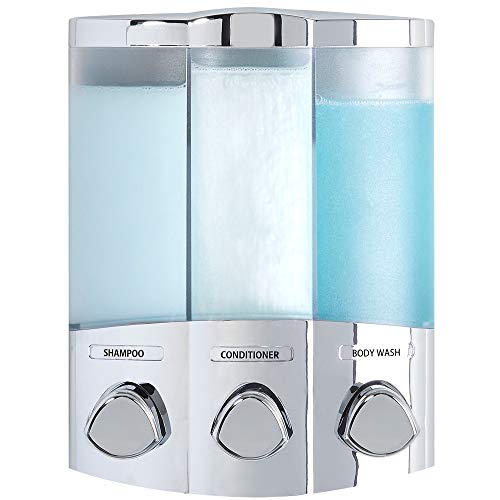 Aviva Euro Series Trio - Dispensador de jabón de Tres Compartimentos, Cromado, plástico, Cromado,...